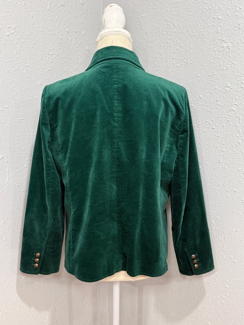 Talbots Pine Grove‎ Green Velveteen Jacket Blazer Size 12P - Picture 3 of 12